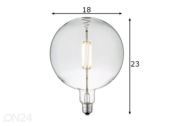 LED-pirn Carbon, E27, 4W mõõdud