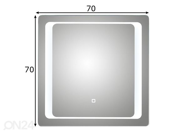 LED valgustusega peegel 21, 70x70 cm mõõdud