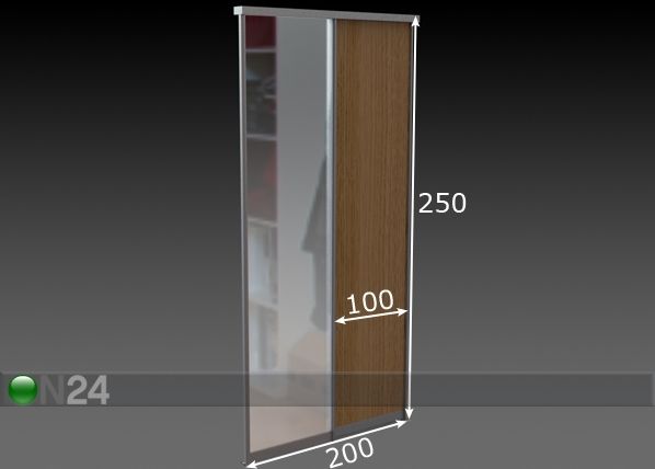 Liuguksed Prestige, 1 peegel ja 1 melamiin uks 200x250 cm mõõdud