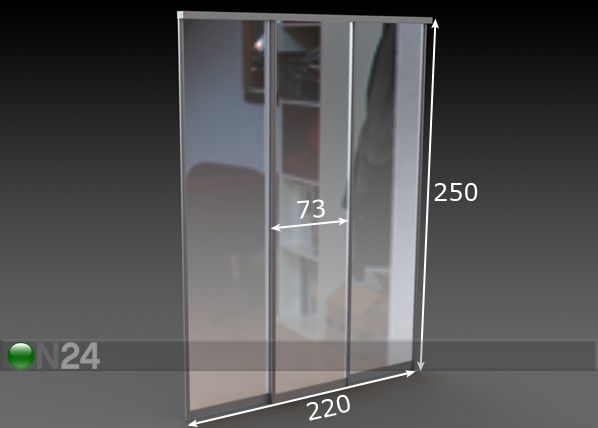 Liuguksed Prestige, 3 peegeluksega 220x250 cm mõõdud