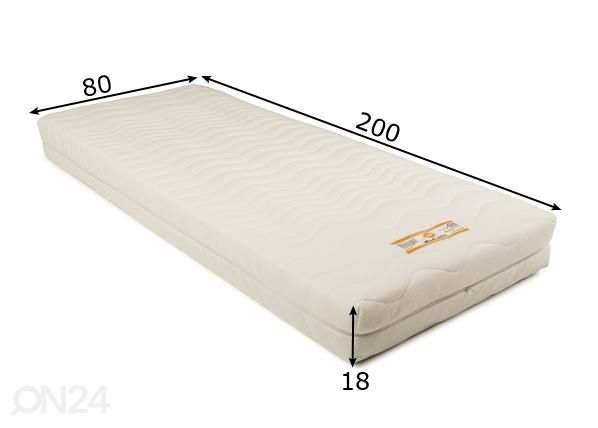 Madrats Madrazzi memory foam-ist 80x200x18 cm mõõdud