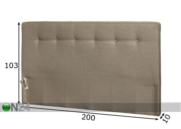 Mööblikangaga kaetud voodipeats nööpidega 200x113x10 cm mõõdud
