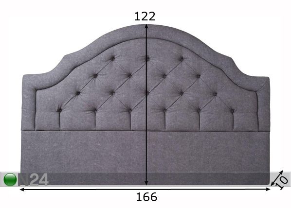 Mööblikangaga kaetud voodipeats Royal 166x122x10 cm mõõdud