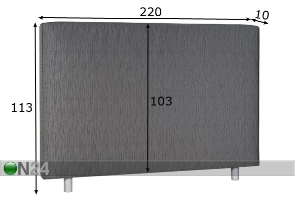 Mööblikangaga kaetud voodipeats Standard 220x113x10 cm mõõdud
