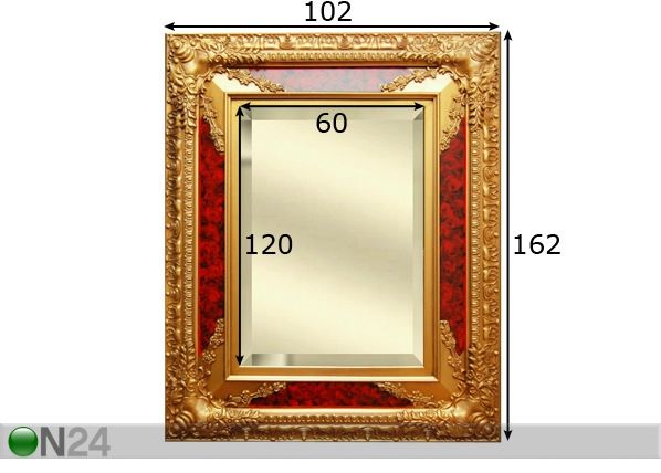 Peegel klassikalises raamis 162x102 cm mõõdud