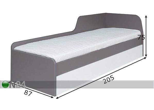 Pesukastiga voodi 80x200 cm mõõdud