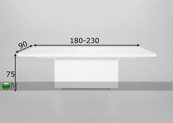 Pikendatav söögilaud Brick 90x180-230 cm mõõdud