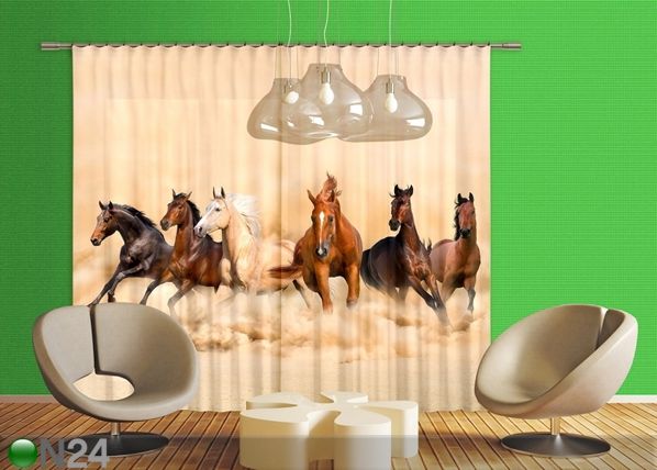 Pimendav fotokardin Herd of horses 280x245 cm