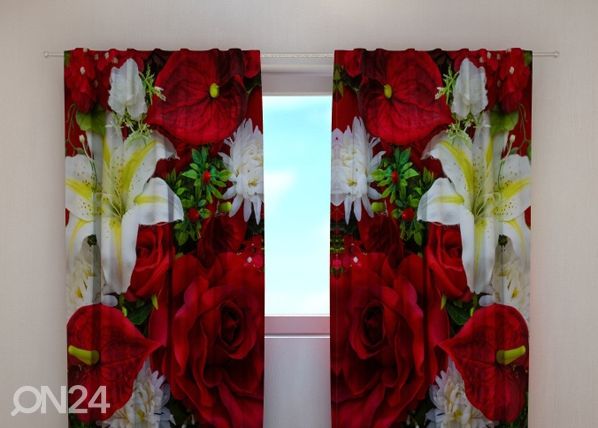 Pimendav kardin Roses and lilies 240x220 cm