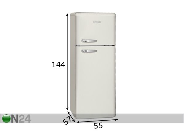 Retro külmkapp Bomann DTR351 mõõdud