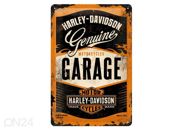 Retro metallposter Harley-Davidson Garage 20x30 cm