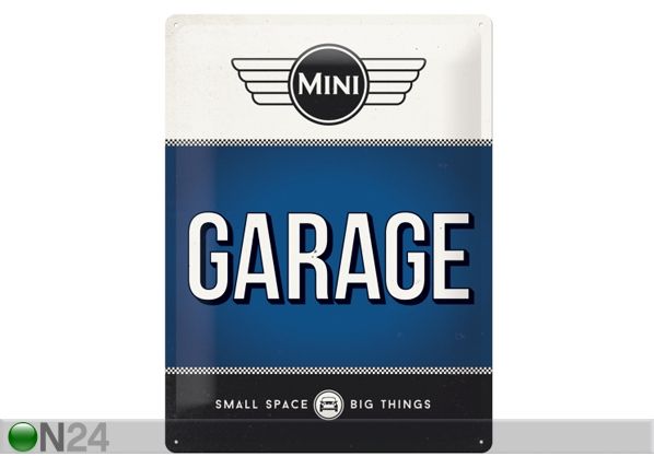 Retro metallposter Mini Garage 30x40 cm