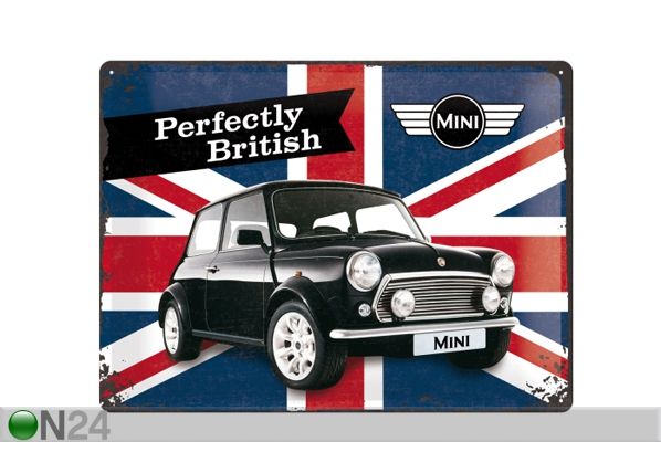 Retro metallposter Mini Perfectly British 30x40 cm