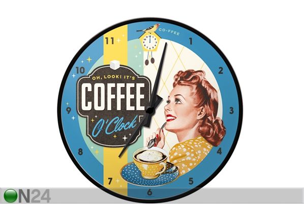 Retro seinakell Coffee O'Clock