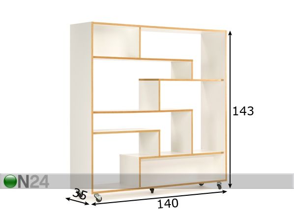 Riiul Southbury RoomDivider mõõdud