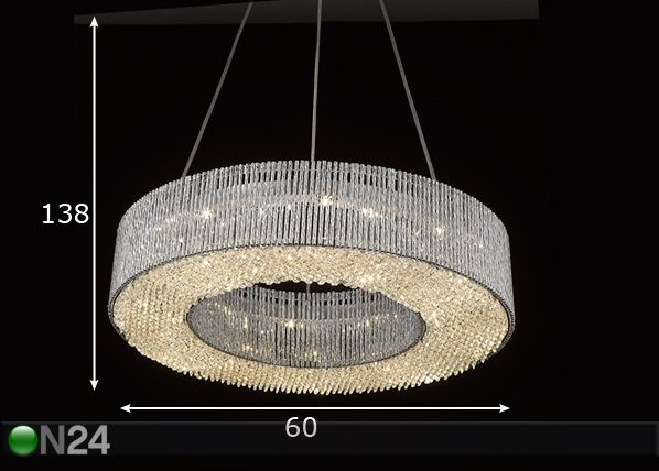 Rippvalgusti Carlo Ø60 cm LED mõõdud