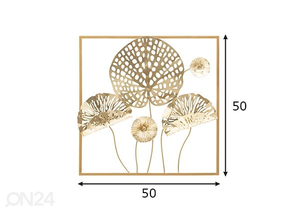 Seinadekoratsioon Gold Flower 50x50 cm mõõdud