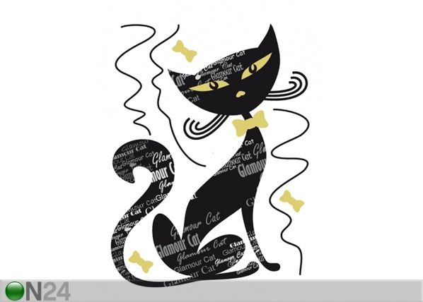 Seinakleebis Black cat 65x85 cm