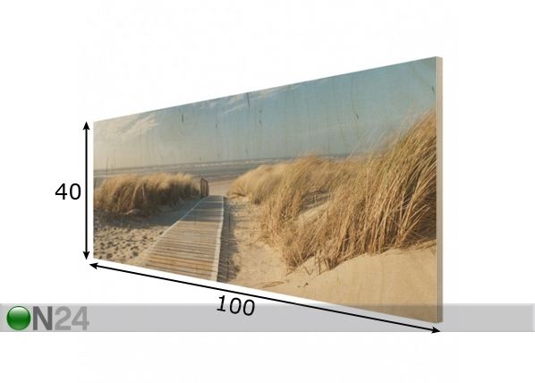 Seinapilt puidul Baltic beach 40x100 cm mõõdud