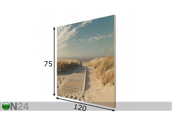 Seinapilt puidul Baltic beach 75x120 cm mõõdud