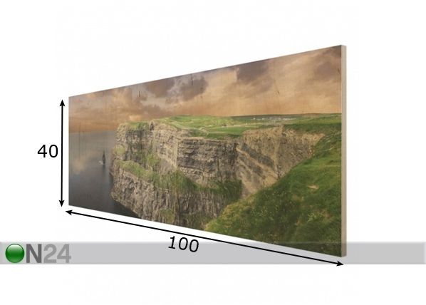 Seinapilt puidul Cliffs of Moher 40x100 cm mõõdud