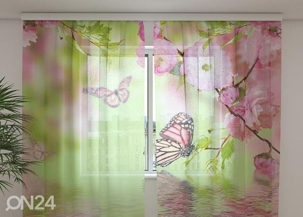 Šifoon-fotokardin Butterflies in spring 240x220 cm