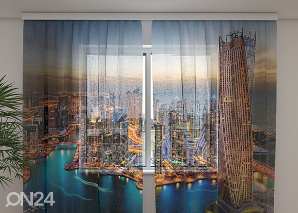 Šifoon-fotokardin Skyscrapers of Dubai 240x220 cm