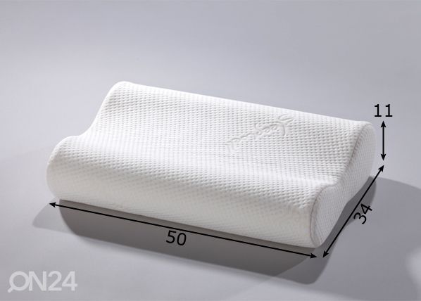 Sleepwell anatoomiline padi Memory Soft 34x50x11 cm mõõdud