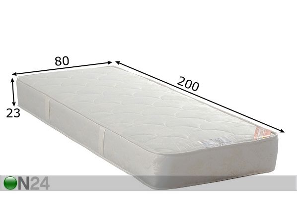Stroma madrats Soft Ökoloogiline 80x200 cm mõõdud