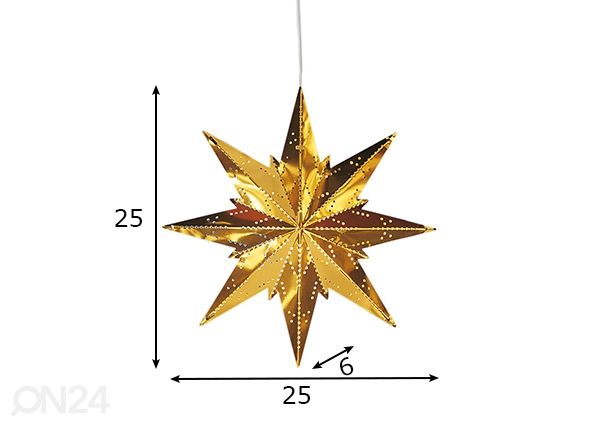 Täht Star Mini 25 cm, messing mõõdud