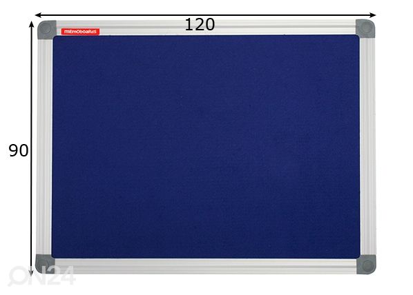 Tekstilltahvel memoboards classic (alum. raam, sinine) 120x90 cm mõõdud
