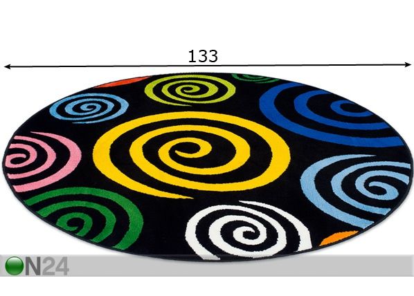 Ümmargune vaip Happy Color Ø133cm mõõdud
