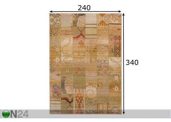 Vaip Gabiro Mosaik 240x340 cm mõõdud