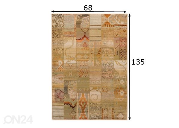 Vaip Gabiro Mosaik 68x135 cm mõõdud