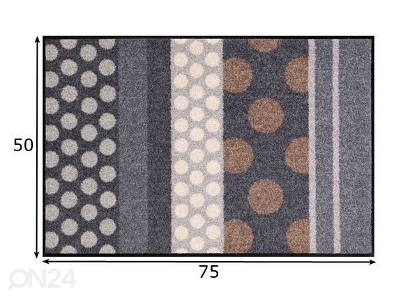 Vaip Glamour Dots Grau 50x75 cm mõõdud