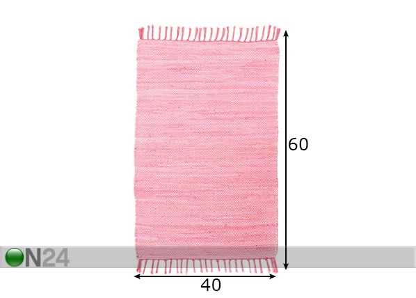 Vaip Happy Cotton Uni 40x60 cm, roosa mõõdud