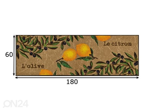 Vaip Le Citron 60x180 cm mõõdud
