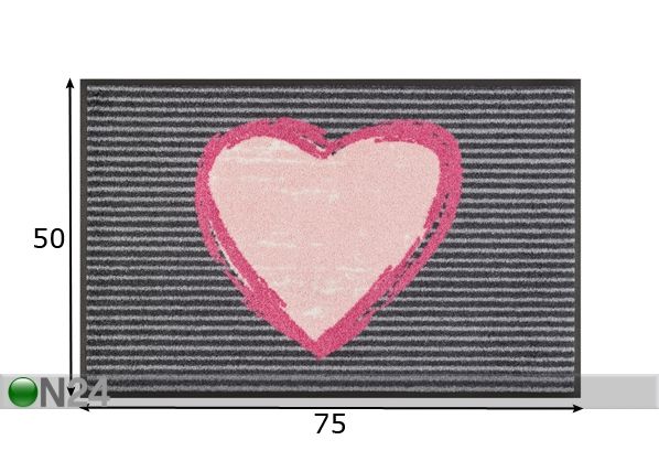 Vaip Rose Heart 50x75 cm mõõdud