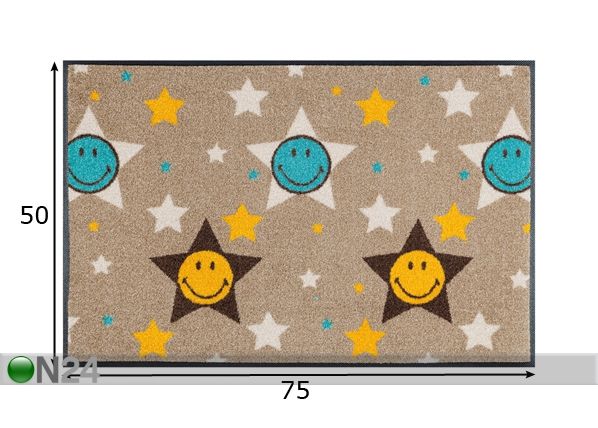 Vaip Smiley Stars 50x75 cm mõõdud