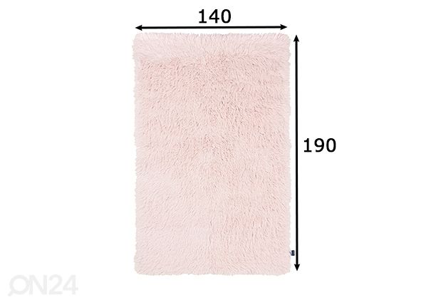 Vaip Tom Tailor Fluffy Uni 140x190 cm, roosa mõõdud
