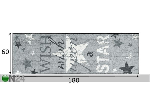 Vaip Wish upon a star 60x180 cm mõõdud