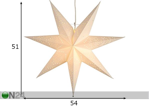 Valge täht Sensy 51 cm mõõdud