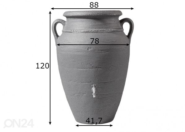 Veenõu Antiik Amphora Dark Granite 360 L mõõdud