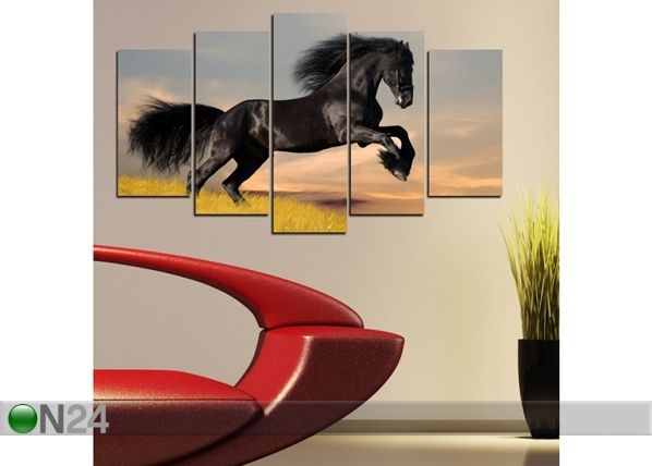 Viieosaline seinapilt Horse I, 100x60 cm