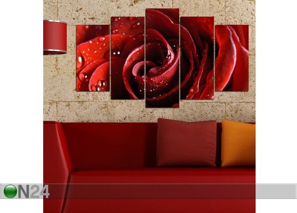 Viieosaline seinapilt Rose Motif I, 100x60 cm