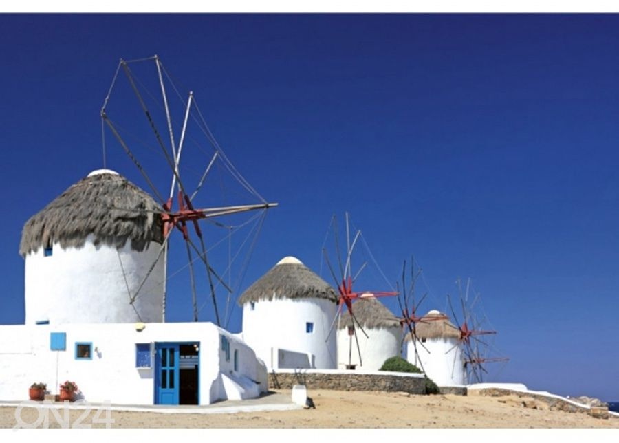 Fliis fototapeet Windmills 225x250 cm suurendatud