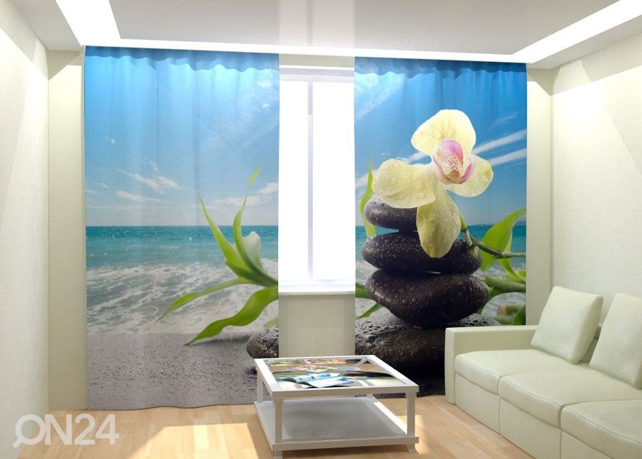 Fotokardinad Orchid on Stone 300x260 cm suurendatud