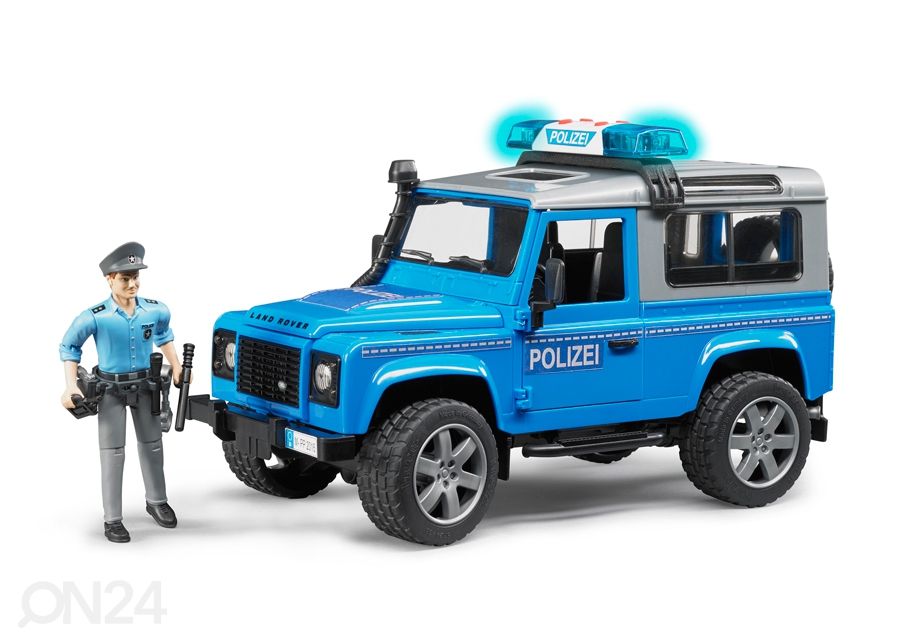 Land Rover Defender politsei heli ja valgusega 1:16 Bruder suurendatud