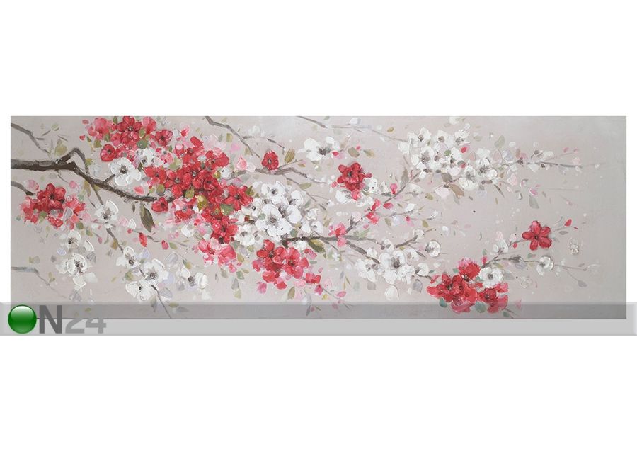 Õlimaal Punased kirsiõied 50x150 cm suurendatud