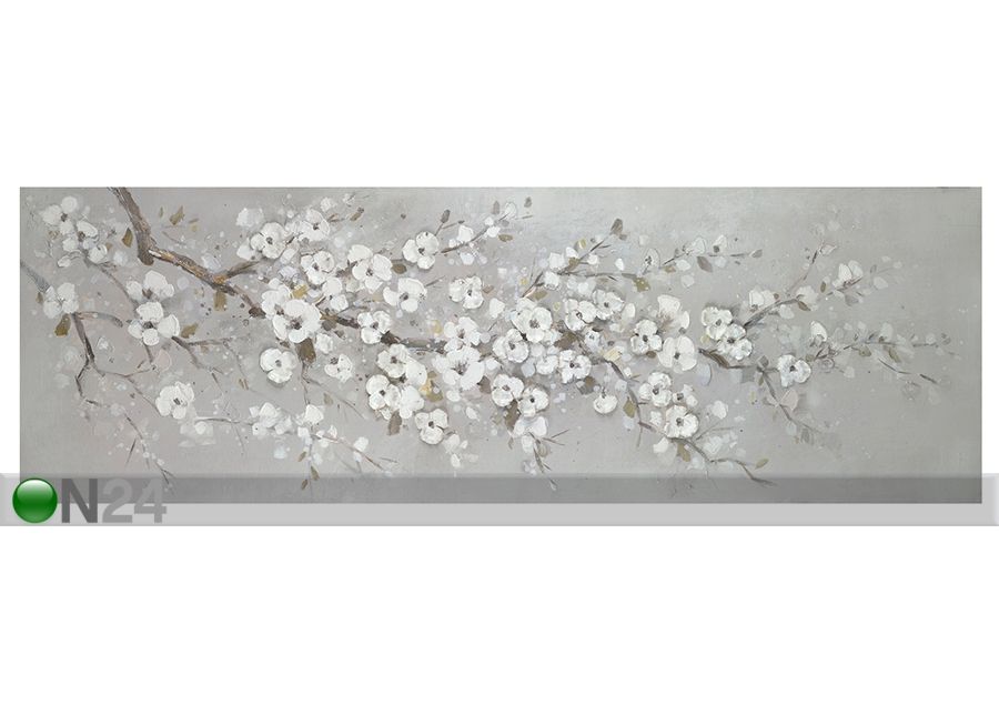 Õlimaal Valged kirsiõied 50x150 cm suurendatud